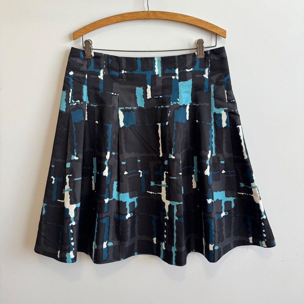 Express Design Studio Pleated Skirt Abstract Print A-Line Career Size‎ 10